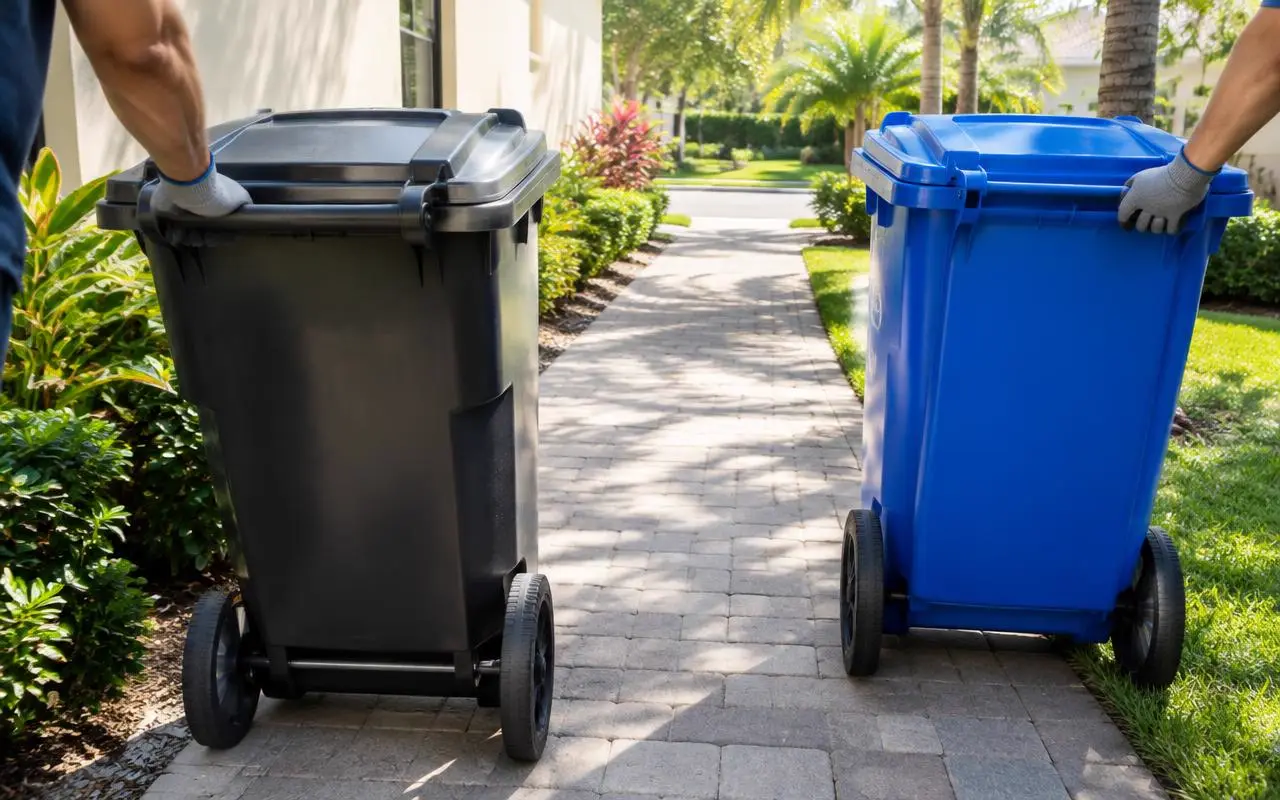 Can to curb trash service Palm Beach County FL